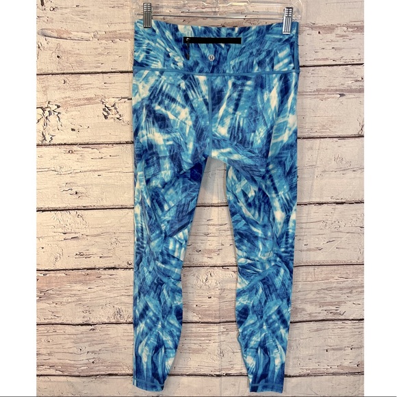LULULEMON "Speed Wunder Under" Teal Blue Leggings-8 - Picture 2 of 4
